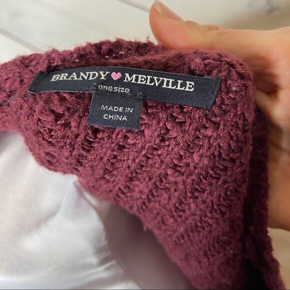Brandy Melville maroon one size loose knit sweater - Picture 5 of 7